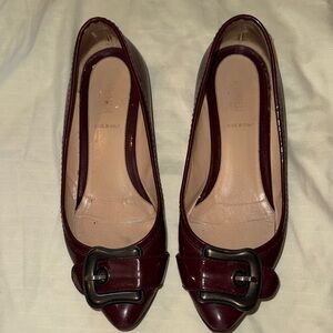 Fendi Elegant Burgundy Leather Women's Shoes size 36